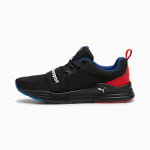 BMW M Motorsport Wired Run Unisex Driving Shoes, PUMA Black-Pop Red-Pro Blue, extralarge-IND