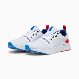 BMW M Motorsport Wired Run Unisex Driving Shoes, PUMA White-Pop Red-Cool Cobalt, extralarge-IND