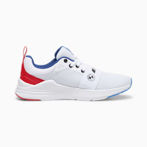 BMW M Motorsport Wired Run Unisex Driving Shoes, PUMA White-Pop Red-Cool Cobalt, extralarge-IND