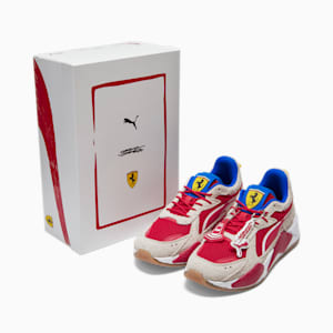 Tenis SCUDERIA FERRARI x JOSHUA VIDES RS-X para hombre, Rosso Corsa-Frosted Ivory, extralarge