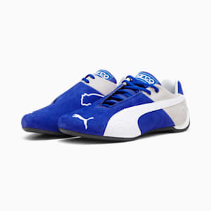 PUMA x SPARCO Future Cat OG Driving Shoes, Reflex Blue C-PUMA White-Sedate Gray, extralarge