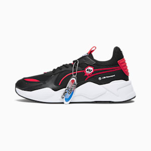 BMW M Motorsport RS-X Garage Crews Men's Sneakers, PUMA Black-Pop Red, extralarge