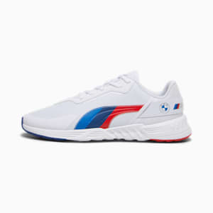 BMW M Motorsport Tiburion Unisex Driving Shoes, PUMA White-Cool Cobalt-Pop Red, extralarge-IND