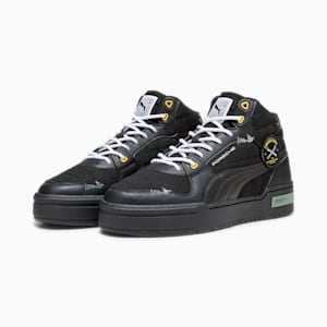 Porsche Legacy CA Pro Mid Garage Crews Men's Sneakers, PUMA Black-PUMA Black, extralarge