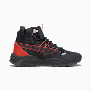 BMW M Motorsport RS-Trck Mid Boot Garage Crews Men's Sneakers, Cheap Jmksport Jordan Outlet Black-Pop Red, extralarge