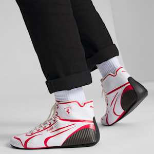 Zapatillas de conducción SCUDERIA FERRARI x JOSHUA VIDES Speedcat Pro para hombre, PUMA White-Rosso Corsa, extralarge