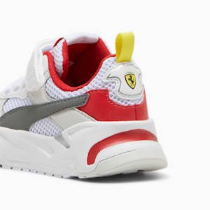 Scuderia Ferrari Trinity Little Kids' Sneakers, PUMA White-Flat Medium Gray-Speed Yellow, extralarge