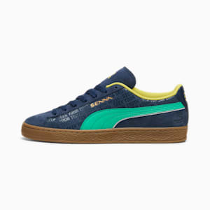 SENNA A VIDA Suede Men's Sneakers, Club Navy-Faster Yellow, extralarge