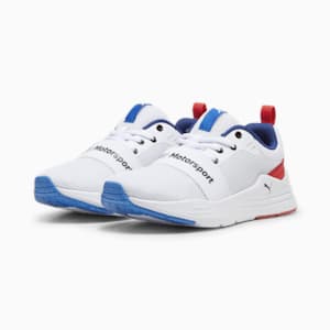BMW M Motorsport Wired Run Youth Sneakers, PUMA White-Pop Red, extralarge-IND