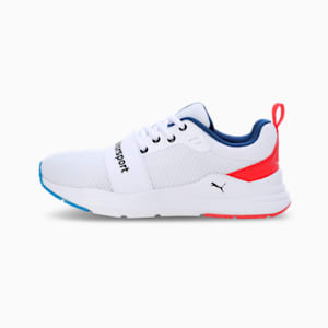 BMW M Motorsport Wired Run Youth Sneakers, PUMA White-Pop Red, extralarge-IND