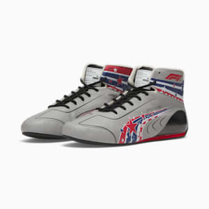 F1® Austin Grand Prix Speedcat Pro Men's Driving Shoes, Flat Medium Gray-Pop Red-PUMA Black, extralarge