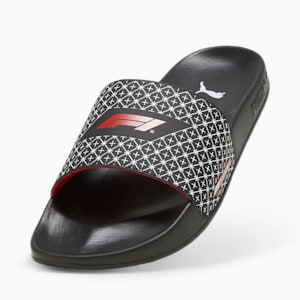 F1 Leadcat 2.0 Unisex Motorsport Slides, PUMA Black-Pop Red, extralarge-IND