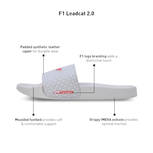 F1 Leadcat 2.0 Unisex Motorsport Slides, PUMA White-Pop Red, extralarge-IND
