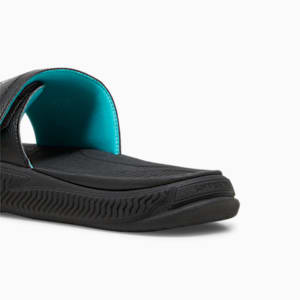 Mercedes AMG Petronas F1 Softride 2.0 Men's Slides, PUMA Black-Flat Dark Gray-Sheen Green, extralarge-IND