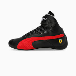 Scuderia Ferrari Future Cat Mid Motorsport Unisex Sneakers, PUMA Black-Rosso Corsa, extralarge-IND