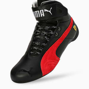 Scuderia Ferrari Future Cat Mid Motorsport Unisex Sneakers, PUMA Black-Rosso Corsa, extralarge-IND