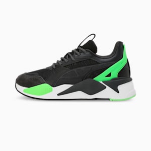 Mercedes-AMG Petronas F1® RS-X Textile Motorsport Sneakers, PUMA Black-PUMA White-Fizzy Green, extralarge-IND