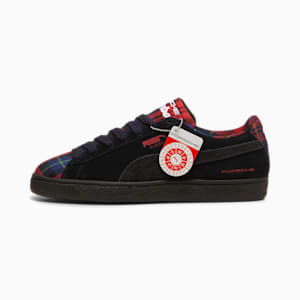 Porsche Legacy Suede Classic Tartan Sneakers, PUMA Black-Redmazing, extralarge