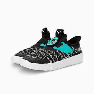 Mercedes-AMG Petronas F1® Slipkart Kid's Motorsport Sneakers, PUMA Black-PUMA White, extralarge-IND