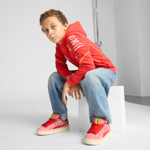 Tenis Scuderia Ferrari Desert Sun Suede XL para niños grandes, Rosso Corsa-Alpine Snow, extralarge