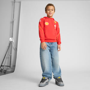 Scuderia Ferrari Desert Sun Suede XL Big Kids' Sneakers, PUMA Black-Rosso Corsa, extralarge