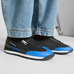 Sneakers en cuir BMW MMS Easy Rider Enfant et adolescent, PUMA Black-Cool Cobalt, extralarge