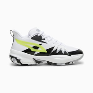 Genetics Unisex Basketball Shoes, PUMA White-Electric Lime, extralarge-IND