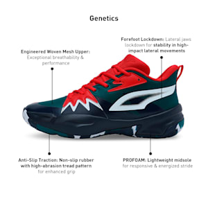 Genetics Basketball Shoes, Club Navy-Cold Green-For All Time Red, extralarge-IND