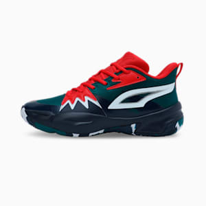 Genetics Unisex Basketball Shoes, Club Navy-Cold Green-For All Time Red, extralarge-IND