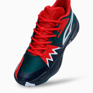 Genetics Unisex Basketball Shoes, Club Navy-Cold Green-For All Time Red, extralarge-IND