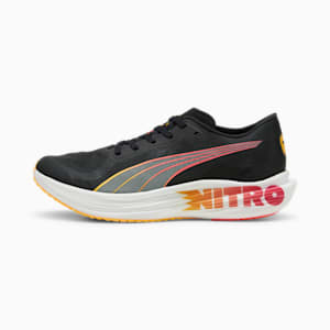 メンズ ディヴィエイト ニトロ エリート 2 FF ランニングシューズ, PUMA Black-Sun Stream-Sunset Glow, extralarge-JPN