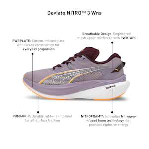 Deviate NITRO™ 3 Women's Running Shoes, Pale Plum-Midnight Plum-Sun Stream, extralarge-IND