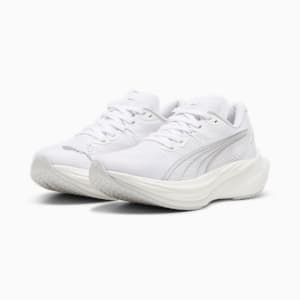 ウィメンズ ディヴィエイト ニトロ 3 ランニングシューズ, PUMA White-Feather Gray-PUMA Silver, extralarge-JPN