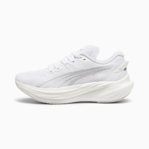 ウィメンズ ディヴィエイト ニトロ 3 ランニングシューズ, PUMA White-Feather Gray-PUMA Silver, extralarge-JPN