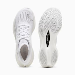 ウィメンズ ディヴィエイト ニトロ 3 ランニングシューズ, PUMA White-Feather Gray-PUMA Silver, extralarge-JPN