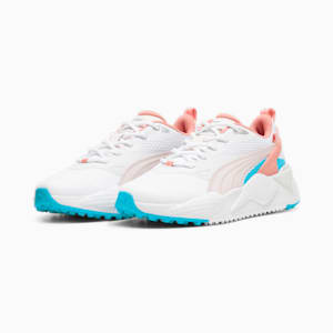 ウィメンズ ゴルフ GS-X エフェクト スパイクレス シューズ, PUMA White-Team Aqua-Melon Punch, extralarge-JPN