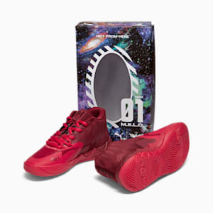 PUMA x LAMELO BALL MB.01 Team Big Kids' Basketball Shoes, Intense Red-For All Time Red-Carnation Pink-PUMA Black, extralarge