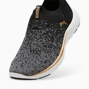 Softride Remi Slip-On Knit Women's Running Shoes, PUMA Black-PUMA Gold-Cool Dark Gray, extralarge-IND