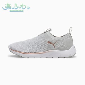 ウィメンズ ソフトライド レミ スリップオン ニット ランニングシューズ, Ash Gray-PUMA White-Rose Gold, extralarge-JPN