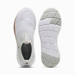 Softride Remi Slip-On Knit Women's Running Shoe, Ash Gray-PUMA White-Rose Gold, extralarge