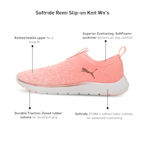 Softride Remi Slip-On Knit Women's Running Shoes, Peach Smoothie-Frosty Pink-PUMA White, extralarge-IND