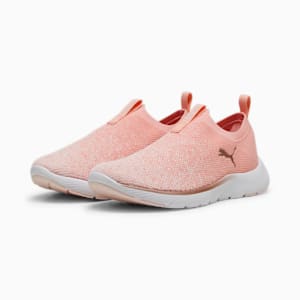 Softride Remi Slip-On Knit Women's Running Shoes, Peach Smoothie-Frosty Pink-PUMA White, extralarge-IND