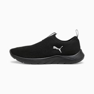 ウィメンズ ソフトライド レミ スリップオン ニット ランニングシューズ, PUMA Black-PUMA Black-PUMA Silver, extralarge-JPN