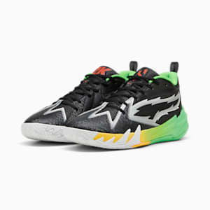 PUMA x NBA 2K Scoot Zeros Men's Basketball Shoes, PUMA Black-Fluo Green, extralarge