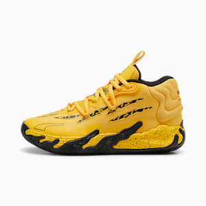 PUMA x LAMELO BALL x PORSCHE MB.03 Big Kids' Basketball Shoe, Sport Yellow-PUMA Black, extralarge