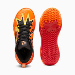 Tenis de básquetbol juvenil PUMA HOOPS x CHEETOS® Scoot Zeros, For All Time Red-Rickie Orange-Yellow Blaze-PUMA Black, extralarge