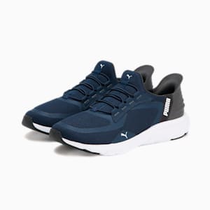 ユニセックス ソフトライド フレックス レース イーズイン ワイド ランニングシューズ, Club Navy-Shadow Gray-PUMA White, extralarge-JPN