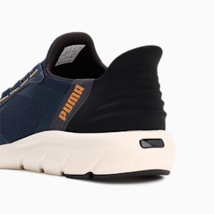 ユニセックス ソフトライド フレックス レース イーズイン ワイド ランニングシューズ, Club Navy-PUMA Black-Caramel Latte, extralarge-JPN