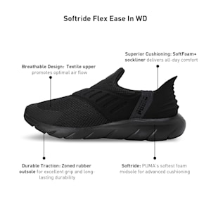Softride Flex Ease In Slip-On Shoes, PUMA Black-Flat Dark Gray, extralarge-IND