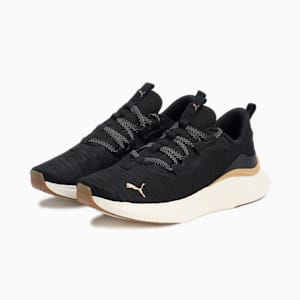 ウィメンズ ソフトライド ハーモニー ランニングシューズ, PUMA Black-Warm White-PUMA Gold, extralarge-JPN